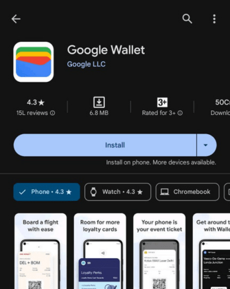 Google wallet application install