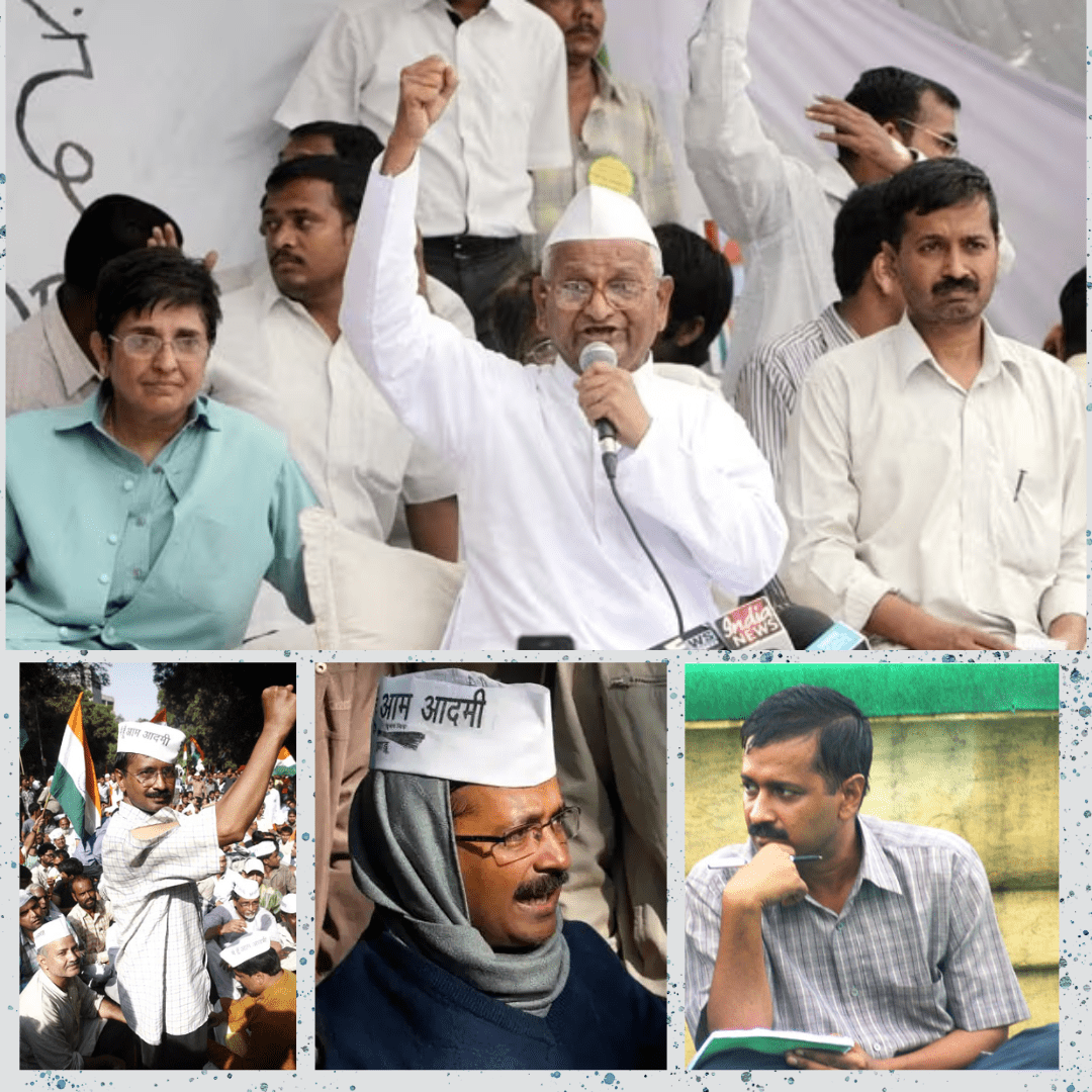 Arvind kejiwal With Aana Hazare and kiran Bedi.