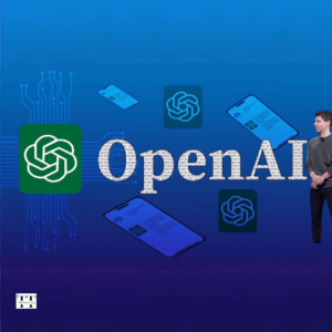 Openai logo with his CEO. www.trendingtell.com