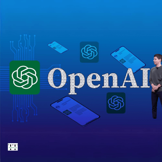 Openai logo with his CEO. www.trendingtell.com